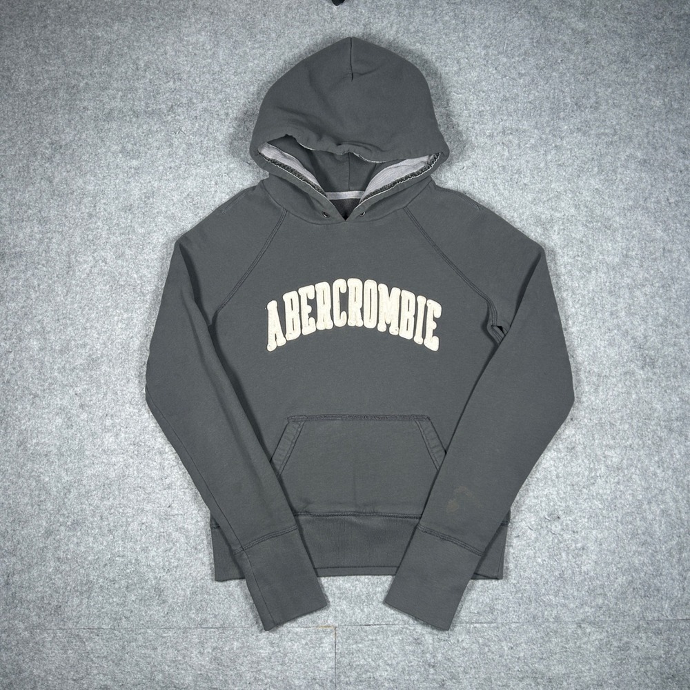 Abercrombie and Fitch Hoodie Womens XL Charcoal Gray Authentic Vintage Pullover